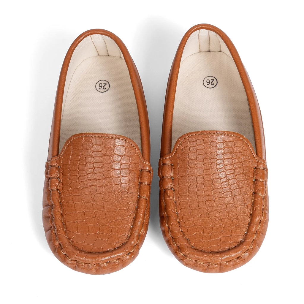 Toddler Boys' Loafers Stone Pattern Slip-On Dress Shoes Kids Comfortable Formal Performance Footwear