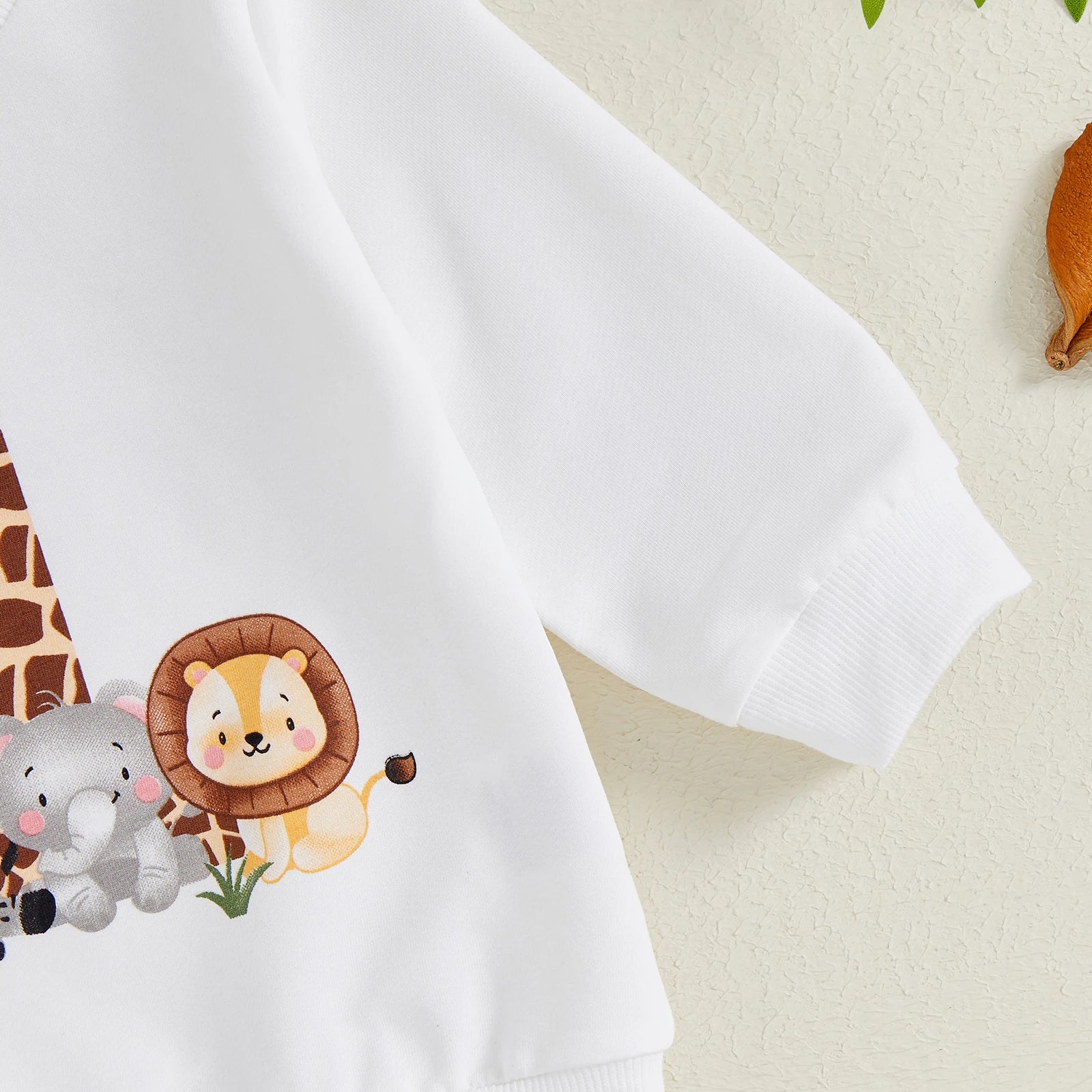 BeQeuewll Toddler Infant Clothes for Kids Fall Suit First Birthday Outfits Animal Print Long Sleeve Sweatshirt Pants Kids Sets