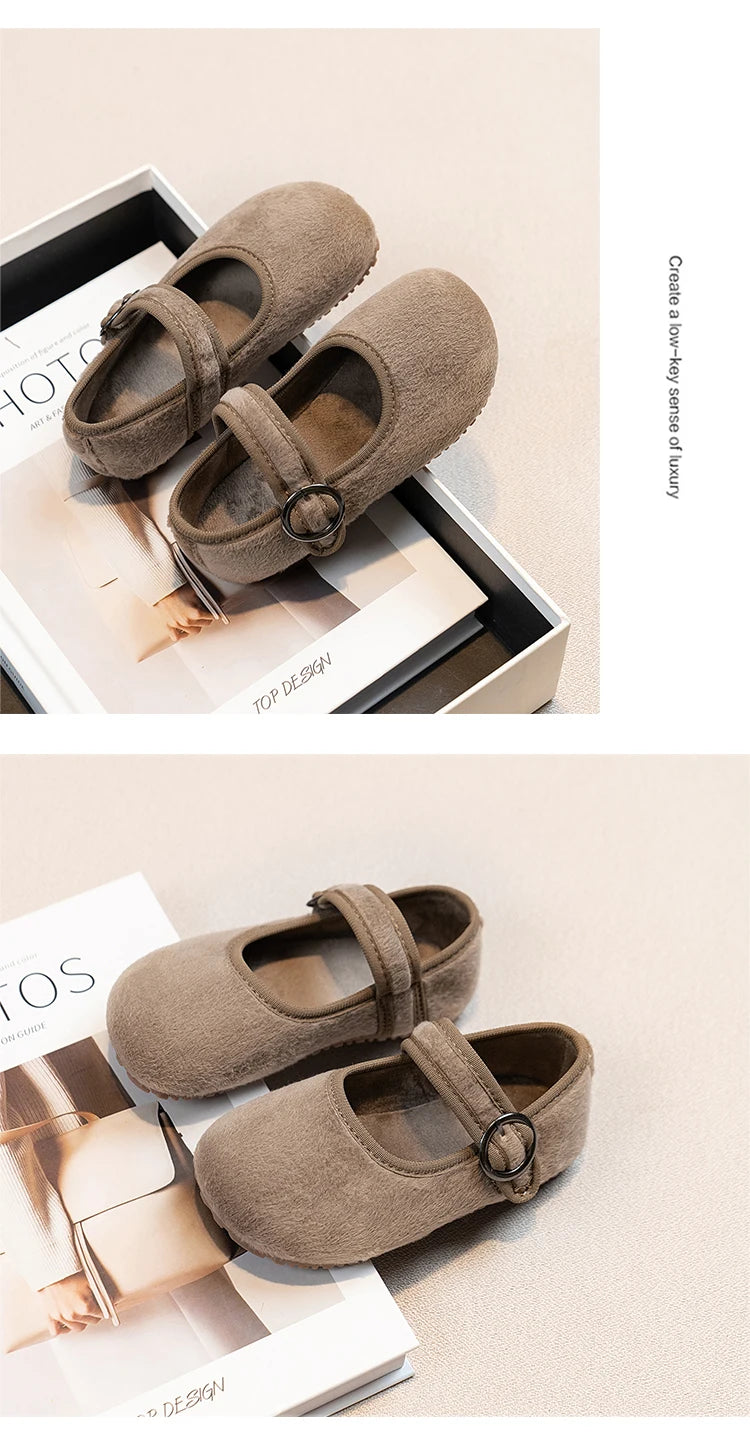 Baby Girls Spring/Autumn Fashion Popular New Kids Solid Color Flat Casual Comfortable Student Children's Walking Shoes Size21-30