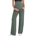 Maternity Pants Over The Belly Yoga Dress Elastic Waistband Stretchy Wide Leg Work Pregnancy Trousers with Pockets Sportswear