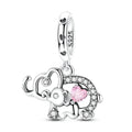 925 Sterling Silver Mom Parent Child Elephant Charms Pendant For Women Fit Original Bracelet DIY Mother's Day Jewelry Gifts