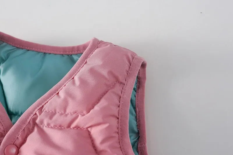 New Winter Baby Boys Girls Vest Cotton Padded Sleeveless Coats Jackets Children Warm Solid Vest Kids Autumn Top Clothe Outfits