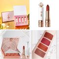 Makeup Lipstick set carved Nude Li pstick Matte Velvet Long Lasting easy to color non-stick cup lip glaze