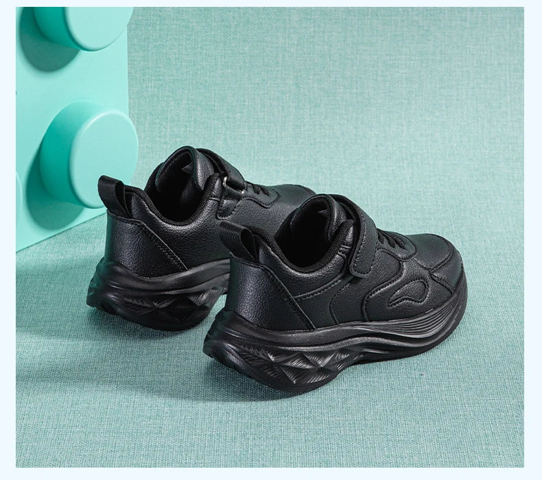 Kids White Leather Sneakers Lightweight Non-slip Casual Running Shoes for School Student Walking Outdoor Children Tennis