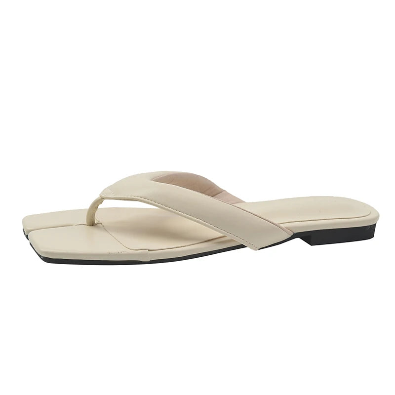 Beautiful silver thong beach sandals for women, perfect with skirts, new summer flat flip-flops for outdoor wear