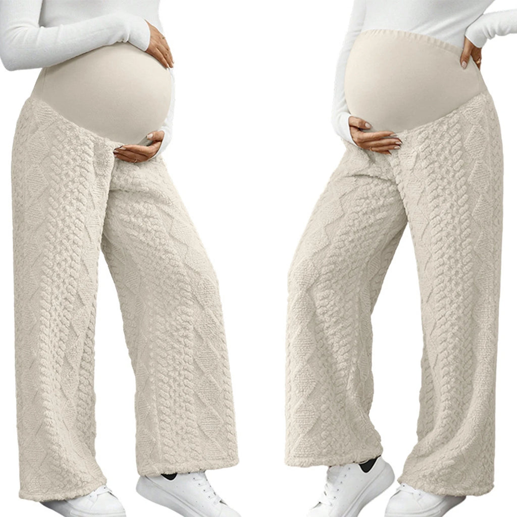 Maternity Pants Over The Belly Yoga Dress Elastic Waistband Stretchy Wide Leg Work Pregnancy Trousers with Pockets Sportswear