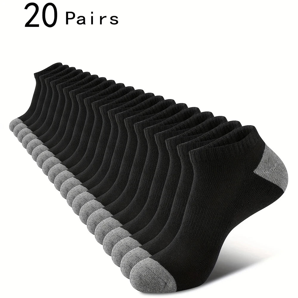 10 Pairs Of Comfortable Breathable Socks Sweat Absorbing Odor Proof Low Cut Solid Color Socks Suitable For Outdoor Activities