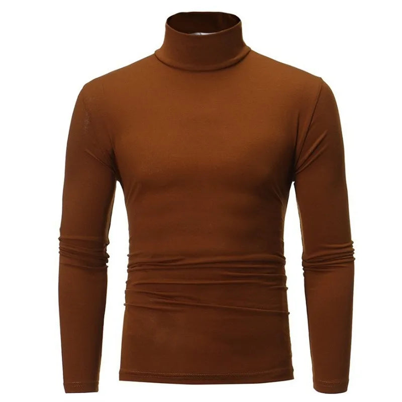 Thermal Underwear Tops Men Spring Clothes Thermal Shirt Autumn Men's Winter Tights High Neck Thin Slim Fit Long Sleeve T-shirt