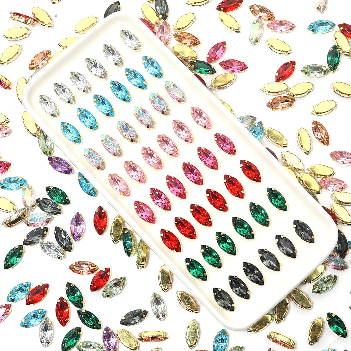 Horse Eye Flatback Reinestone Quality Sewing Crystal Flatback Rhinestones Sew On Stones Glass For Dresses Clothes DIY Jewelry