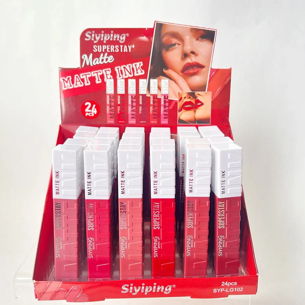 12/24Pcs Matte Lipstick 6/12 Colors Set Long Lasting Waterproof Non-Stick Lipstick  Women Lips Makeup Wholesale