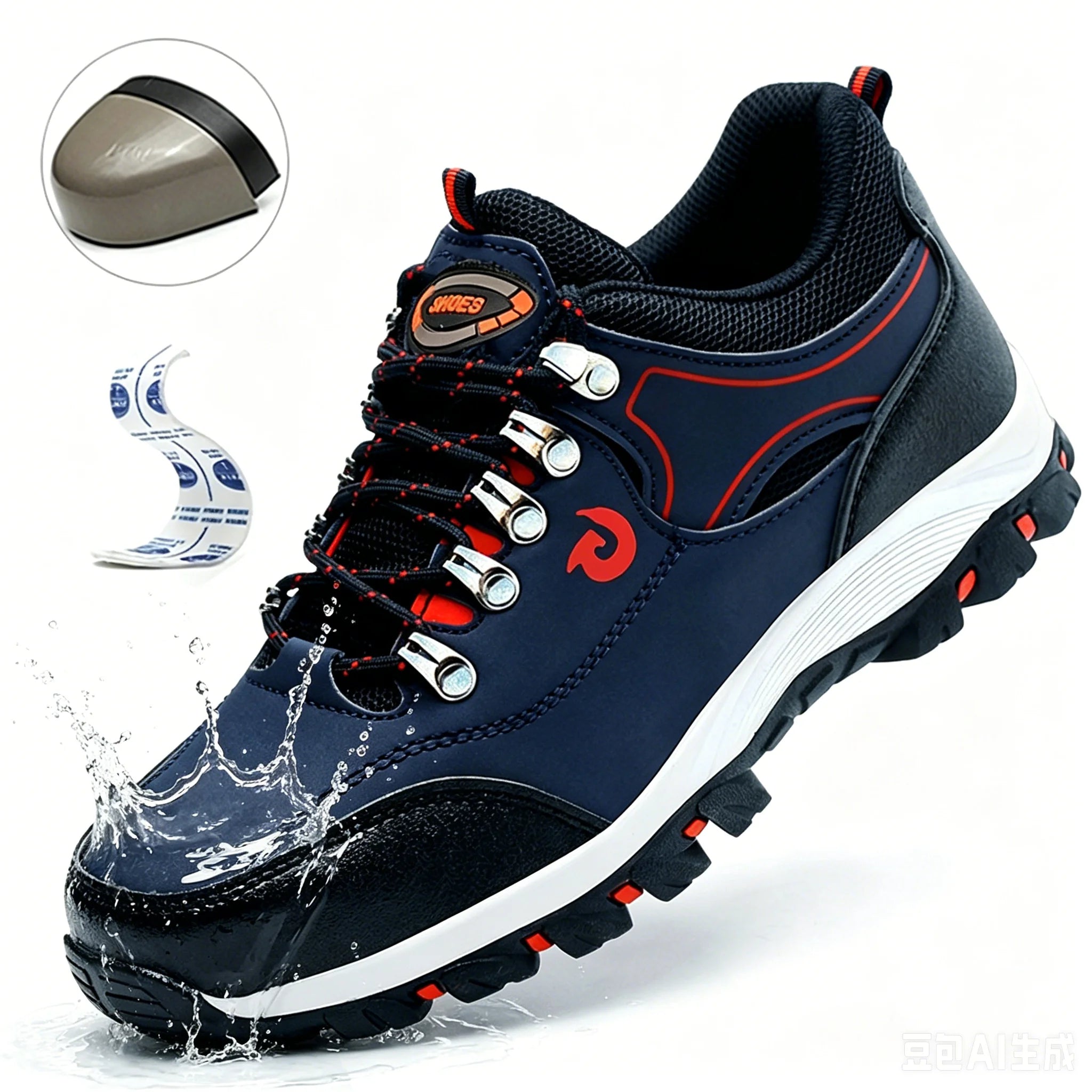 Black Lightweight Work Sneakers Anti-Impact And Anti-Piercing Safety Shoes Comfortable Breathable Construction Working Boots