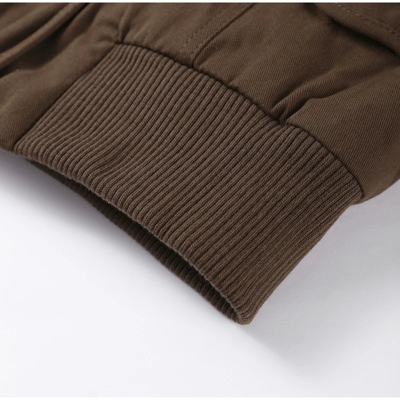 Chic Fur Collar Hooded Women's Cotton Jacket Solid Zipper Slim Waist Pocket Warm Thick Coat 2025 Autumn Winter Lady New Outwear