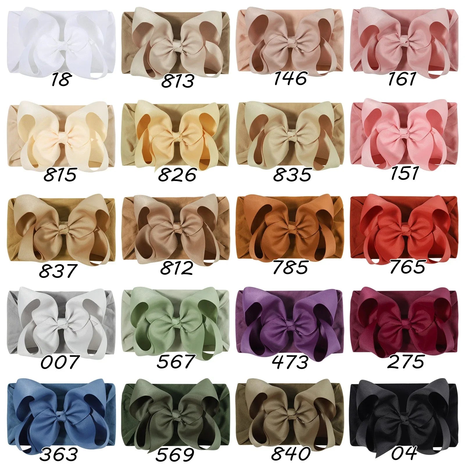 1PC Large Ribbon Bow Headband for Baby Girls Wide Nylon Turban Newborn Bow Headwrap Gift Super Soft Babe Hair Accessories
