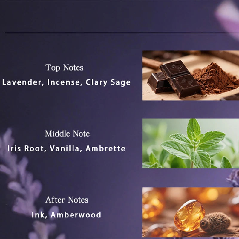 Luxury Lavender Perfume Charming Vanilla Amber Woody Scent Long-lasting Fragrance Elegant Romantic Women's Perfume