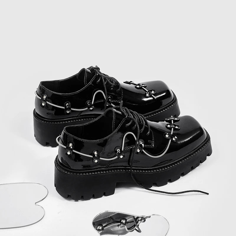 Brand New Black Brogue Shoes Men Classic Platform Oxford Dress Shoes Men Retro Patent Leather Footwear Low-Ankle Party Shoes
