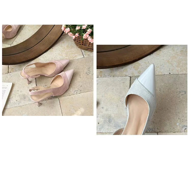 Women's Sexy Pointed-Toe Slingback Sandals — Summer 2026 Trend: Leather High Heels for Dresses — New Elegant Party Footwear