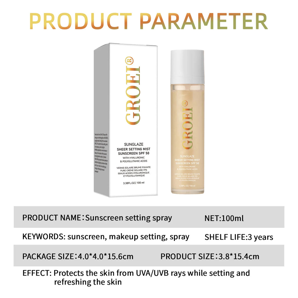 Marie Spray Fijador con Protector Solar SPF 50 100ml — Bruma Facial Ligera, Transparente, No Grasosa y Refrescante para el Cuidado de la Piel