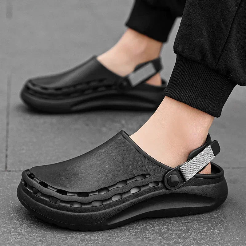 Solid Color Mens Sandals Fashion Trendy Lightweight Outdoor Travel Essentials Beach Shoes Casual Men’s Slippers