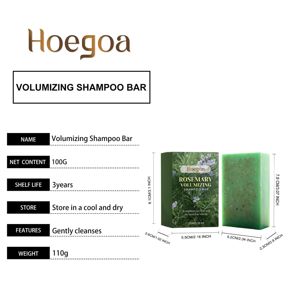 Rosemary Volumizing Shampoo Soap Thickening Gentle Cleansing Smoothing Nourishing Scalp Oil Control Refreshing Shampoo Bar 100g