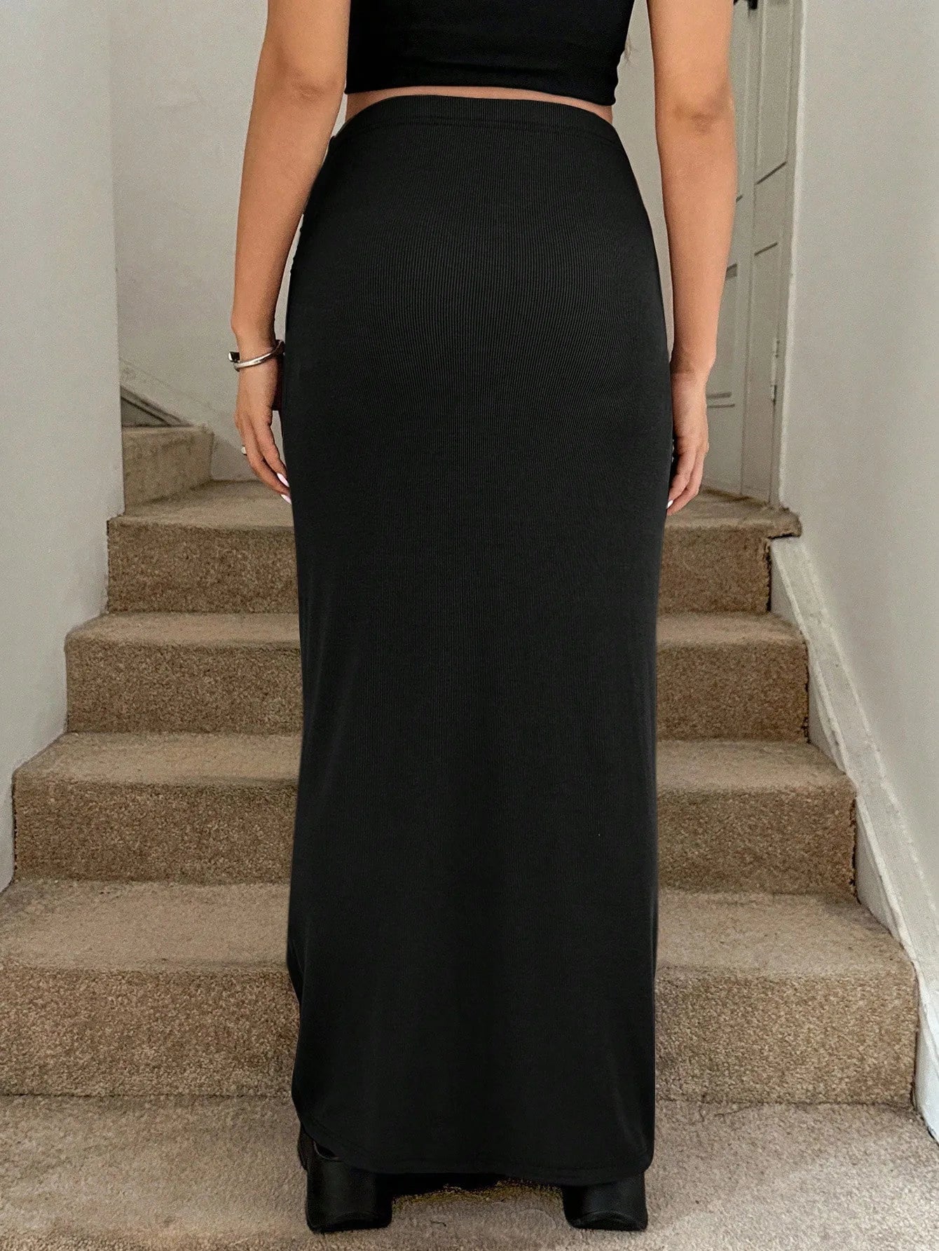 Maternity Dresses and Skirts Dress for Pregnant Women Clothing Pregnancy Clothes Spring Summer Knitted High-waisted Long Skirt