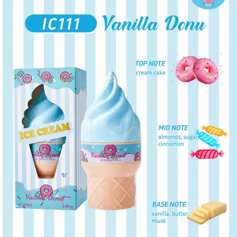 Gourmet Dessert Perfume Spray,Chocolate Cookie/Cotton Candy/Caramel Popcorn Fragrance Mist,Sweet Women Strawberry Vanilla Scent