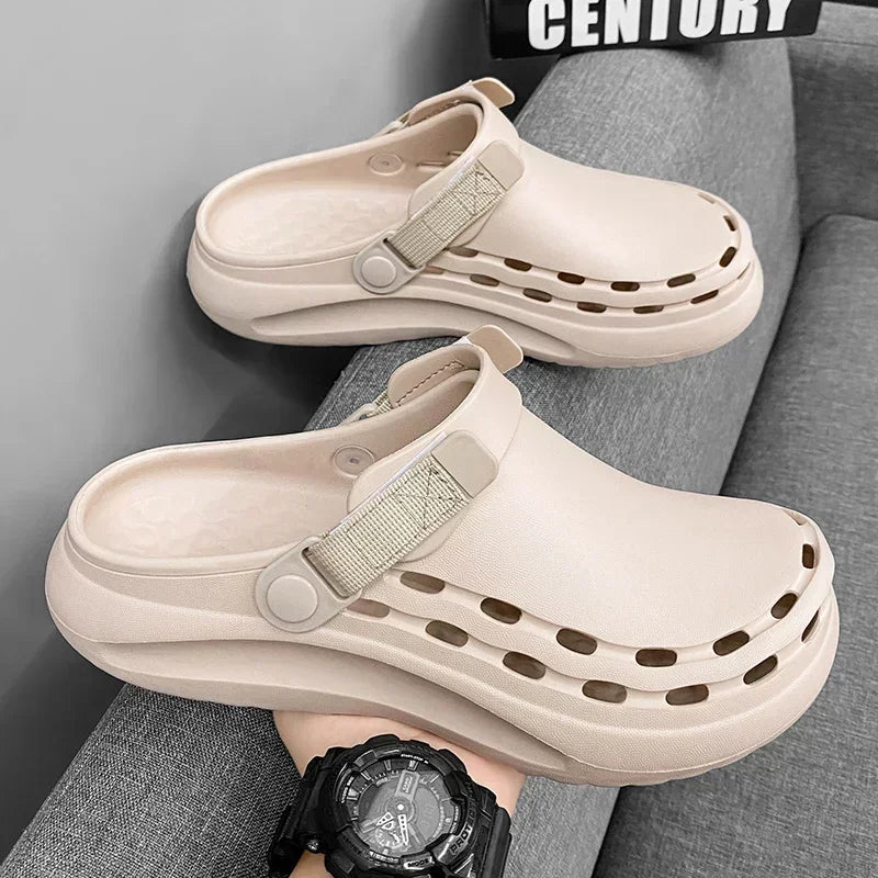 Solid Color Mens Sandals Fashion Trendy Lightweight Outdoor Travel Essentials Beach Shoes Casual Men’s Slippers