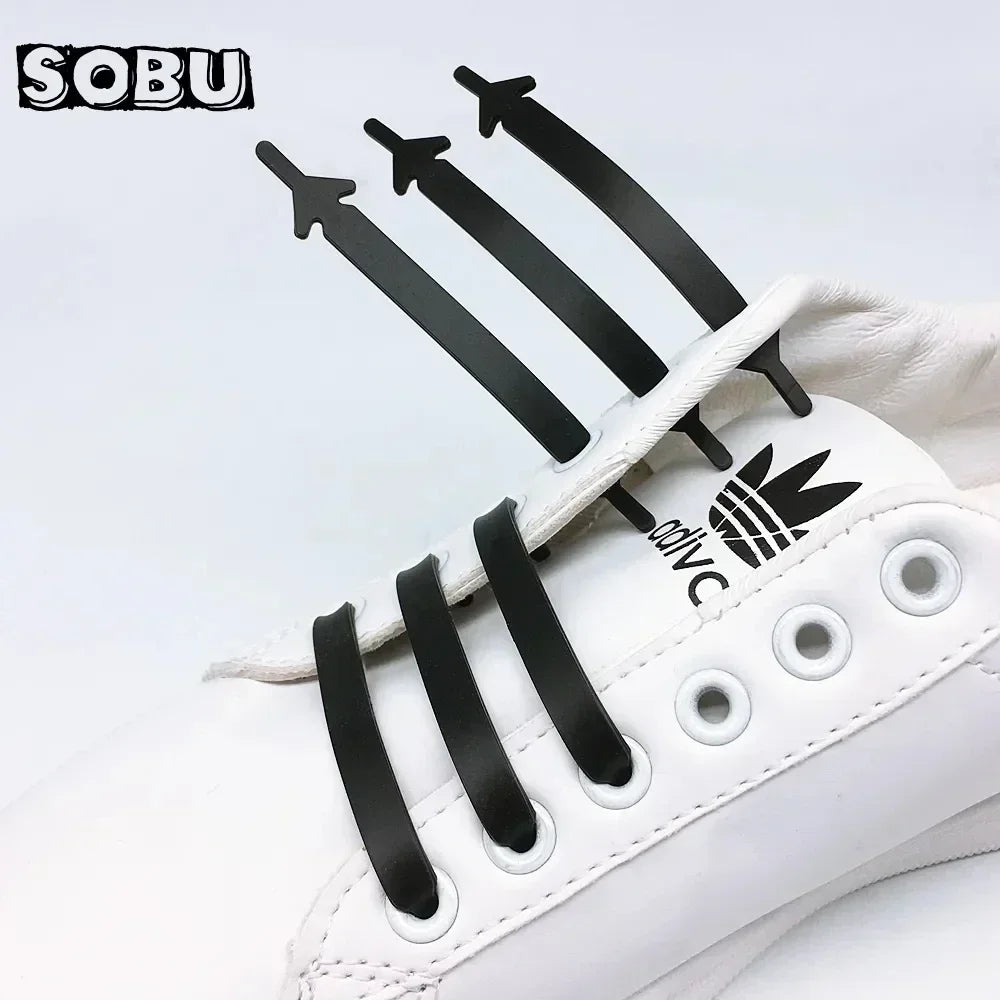 NEW 12pcs/lot Silicone Shoelaces No Tie Elastic Shoe Laces Special Shoestrings for Kid/Adult Lacing Rubber Sneakers Shoe Lace