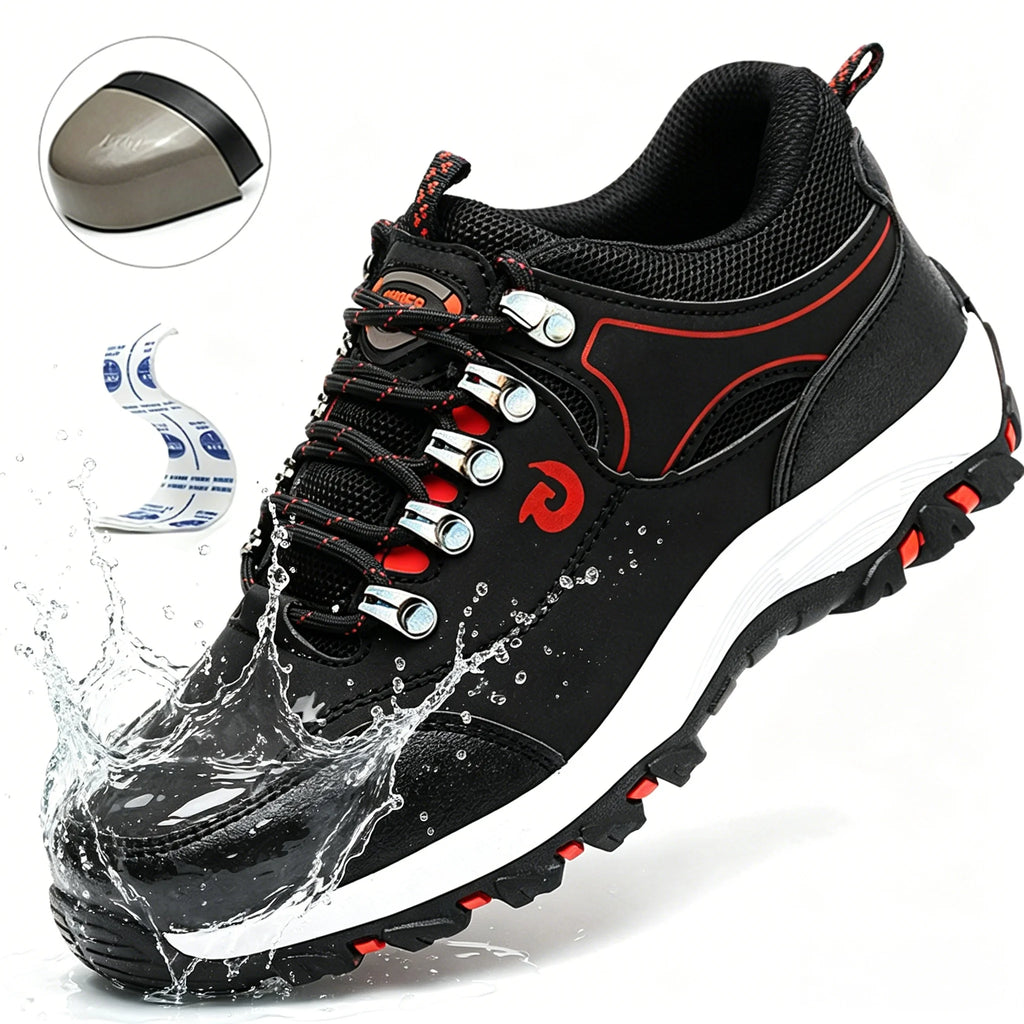Black Lightweight Work Sneakers Anti-Impact And Anti-Piercing Safety Shoes Comfortable Breathable Construction Working Boots