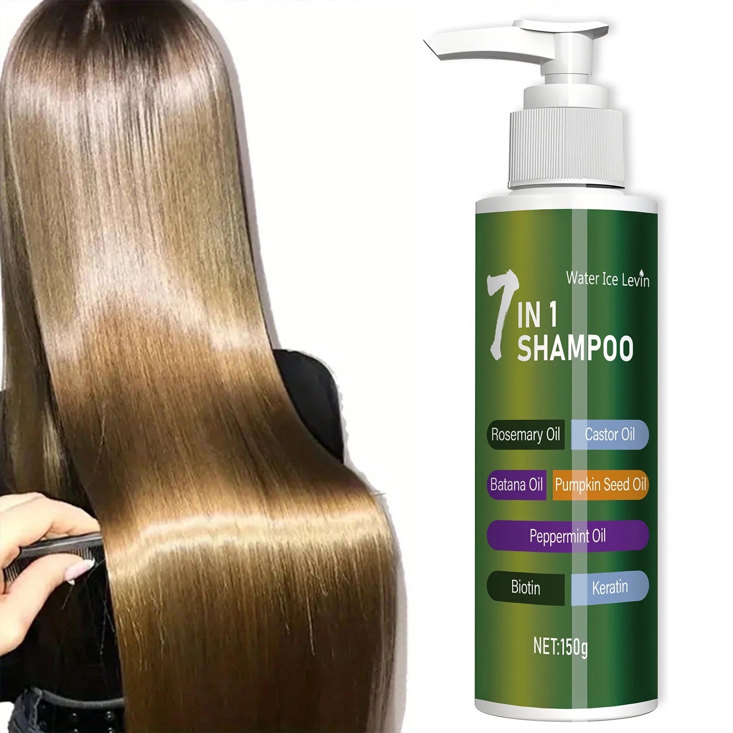 7-in-1 Shampoo, Rich in Foam and Easy to Rinse, Removes Dandruff, Reduces Hair Breakage, Long-Lasting Oil Control, Super Volumizing, Strengthens Hair, Repairs Split Ends, Makes Hair More Dense and Soft