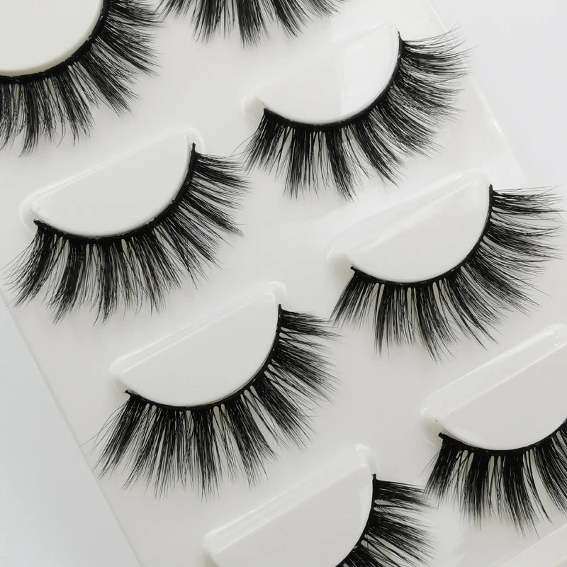 YSDO 3/4 Pairs Eyelashes Natural Long 3d Mink Lashes Faux Cils Hand Made Mink Eyelashes Strip Makeup False Lashes Volume Cilios