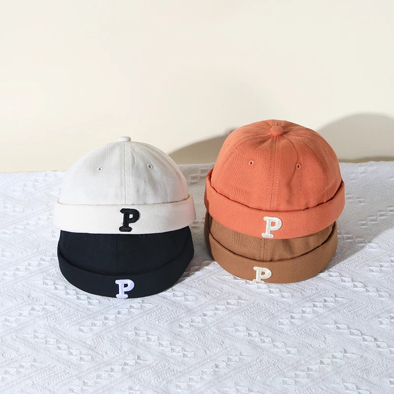 New Letters Printed Baby Brimless Hat Solid Color Boys Girls Hip Hop Caps Harajuku Cool Adjustable Kids Beanie Hats