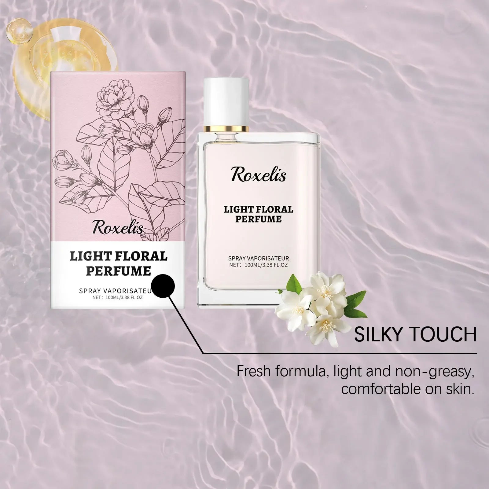 Luxury Caramel Vanilla Perfume 100ml, Oriental Floral Fruity Gourmand Fragrance Mist, Jasmine Eau De Parfum Spray Strong Sillage