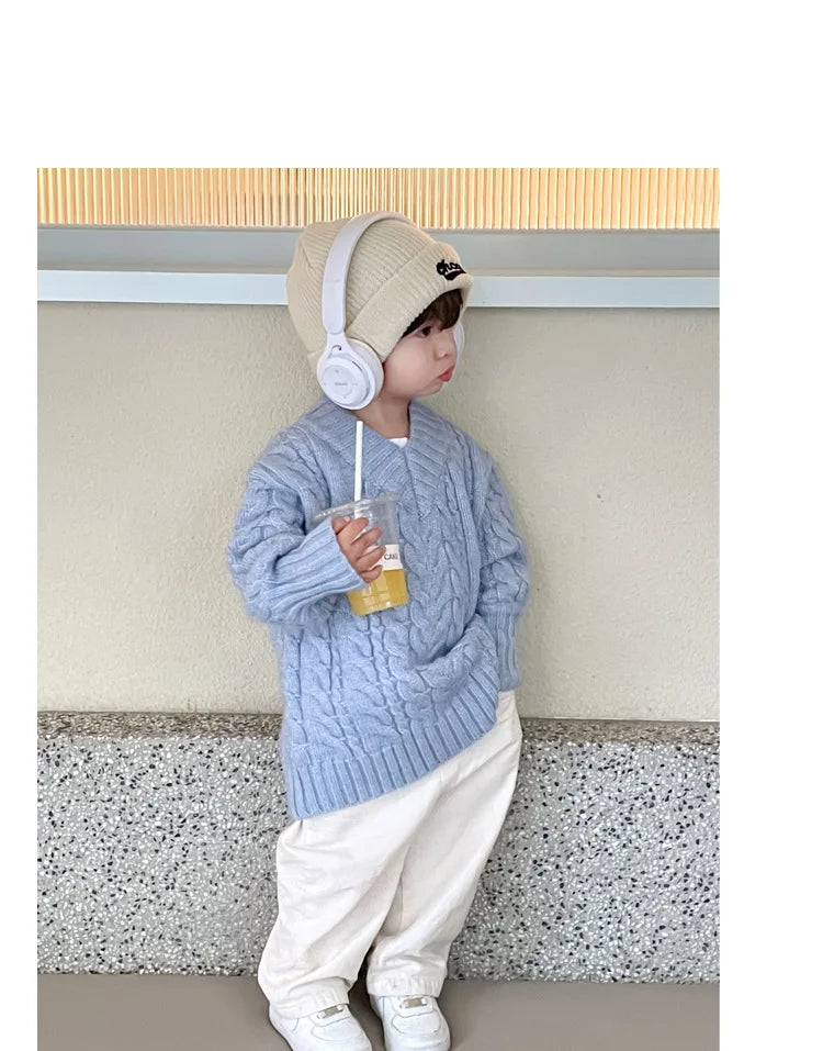 Mother And Daughter Sweater Mom And Son Matching Clothes Equal Korean Fashion Children's Clothing Women Winter Knit Tops Jumper