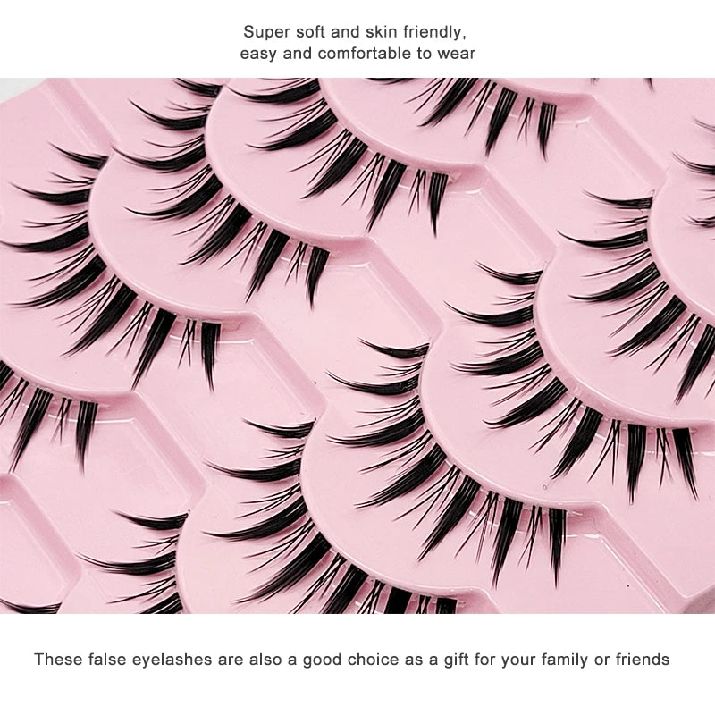 Manga Lashes 5/10 Pairs Natural Lashes False Eyelashes Little Devil Lashes Anime Lashes Full Strip Lashes Band Eyelashes Makeup
