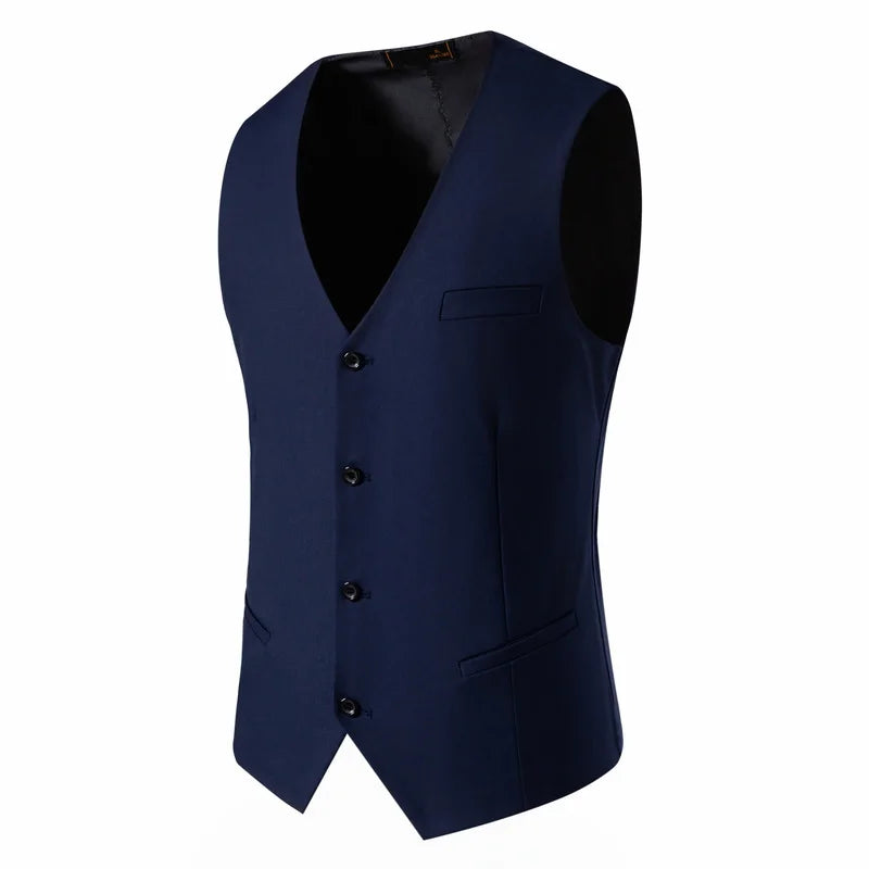 Mens Suit Vest Smart Casual Sleeveless Vest Single Breasted Solid Color Business Wedding Formal Suit Vests Spring Summer Autumn