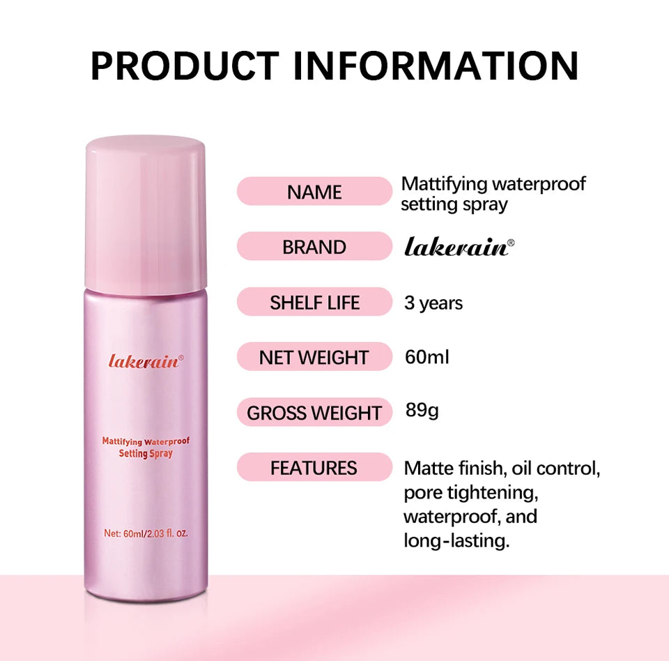 Marie Spray Fijador Matificante — Impermeable, Anti-Sudor, Control de Grasa y de Larga Duración para Mantener el Maquillaje Firme