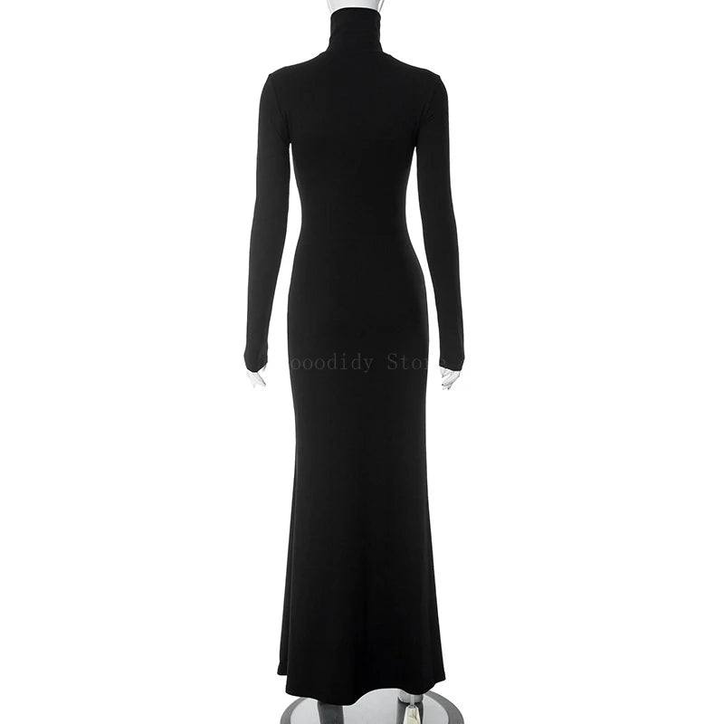 Maternity DressesStylish Maternity Dress for Baby Shower Elegant High Neck Long Sleeve Dress for Pregnancy Photoshoots