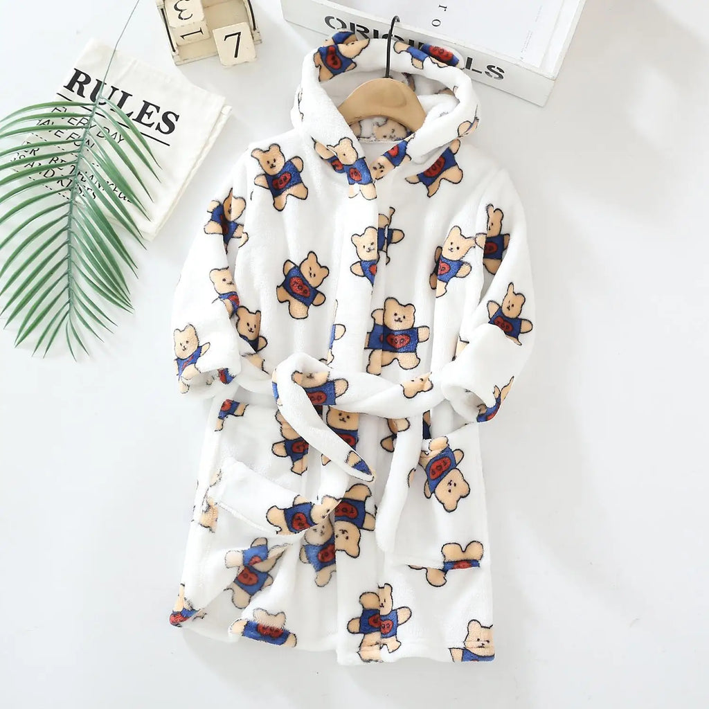 Autumn Baby Boys Pajamas Children Clothes Girls Boys Robes Winter Sleepwear Bathrobe Spring Kids Hooded Bathrobe Girls Clothing