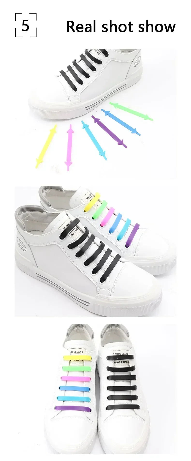 NEW 12pcs/lot Silicone Shoelaces No Tie Elastic Shoe Laces Special Shoestrings for Kid/Adult Lacing Rubber Sneakers Shoe Lace
