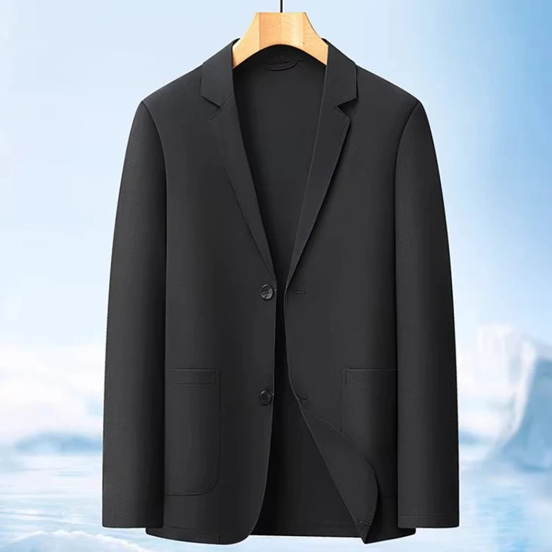 Men's suit - breathable pure color single-layer lightweight summer/autumn sun protection business-fit single-layer jacket