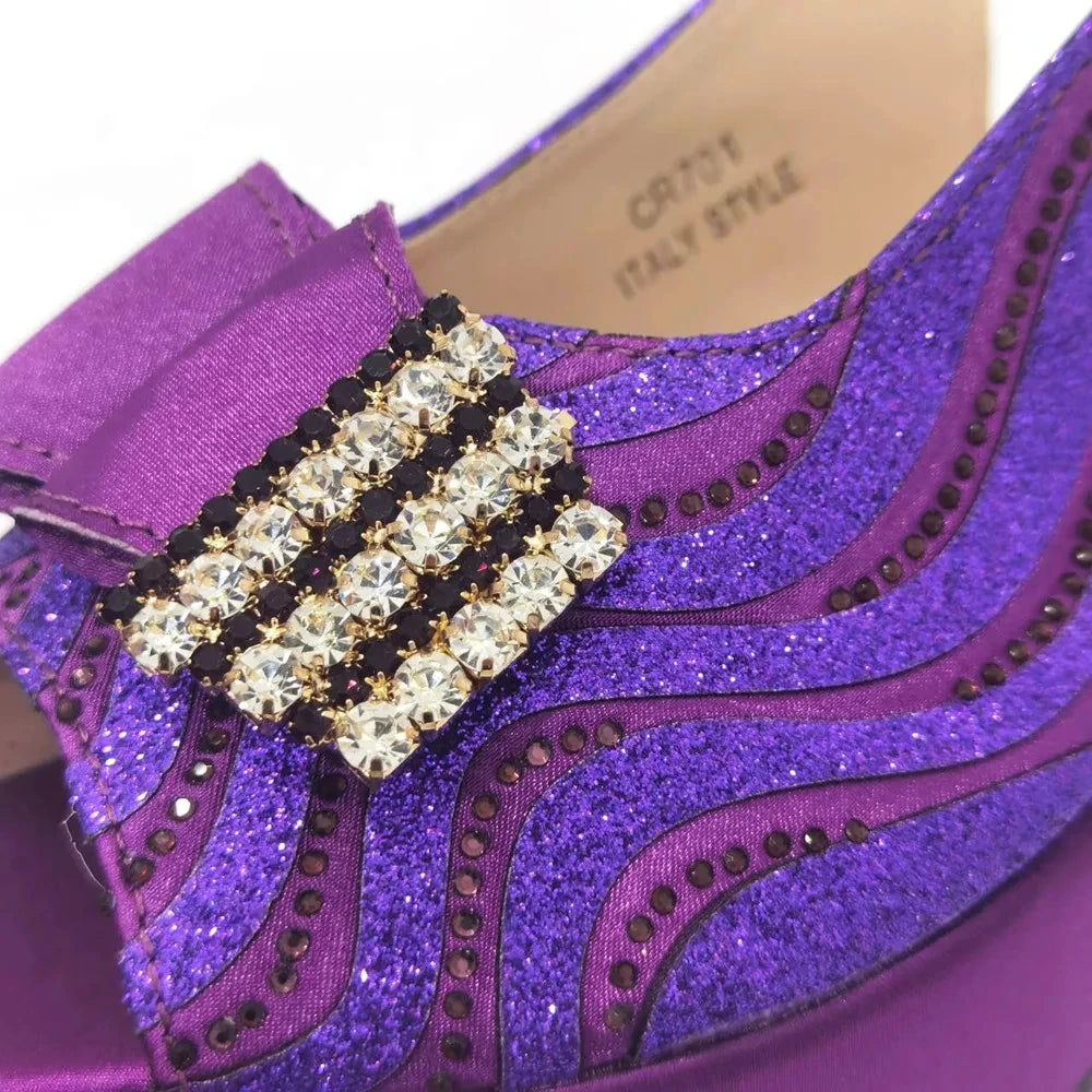 Sandals Italian Fashion Casual Flat Slippers Hollowed Out With Diamonds Women's Shoes African Party Outdoor Shoes