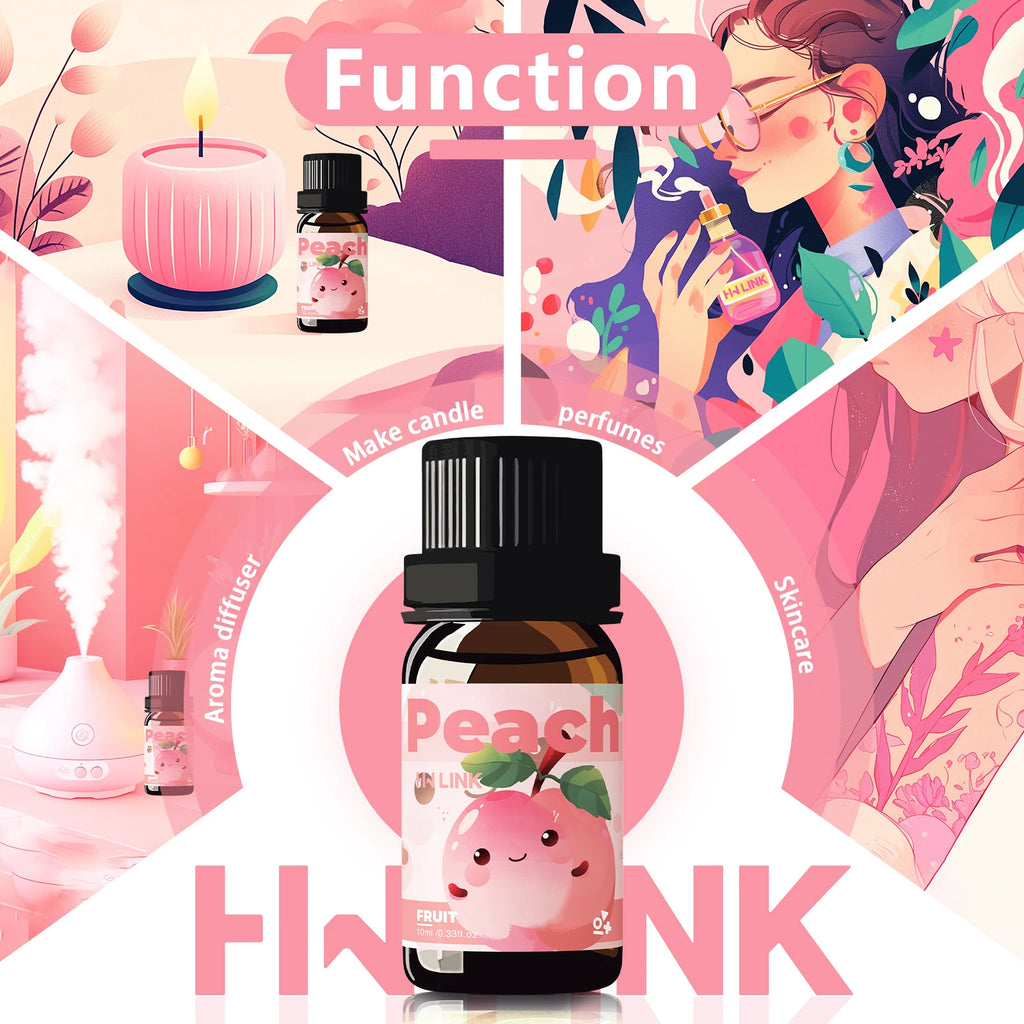 Peach Essential Oils Peach Perfume Makeup 10ml For Candle, Soap Making, Aromatherapy, Diffusers, Home Care,Skincare Gift