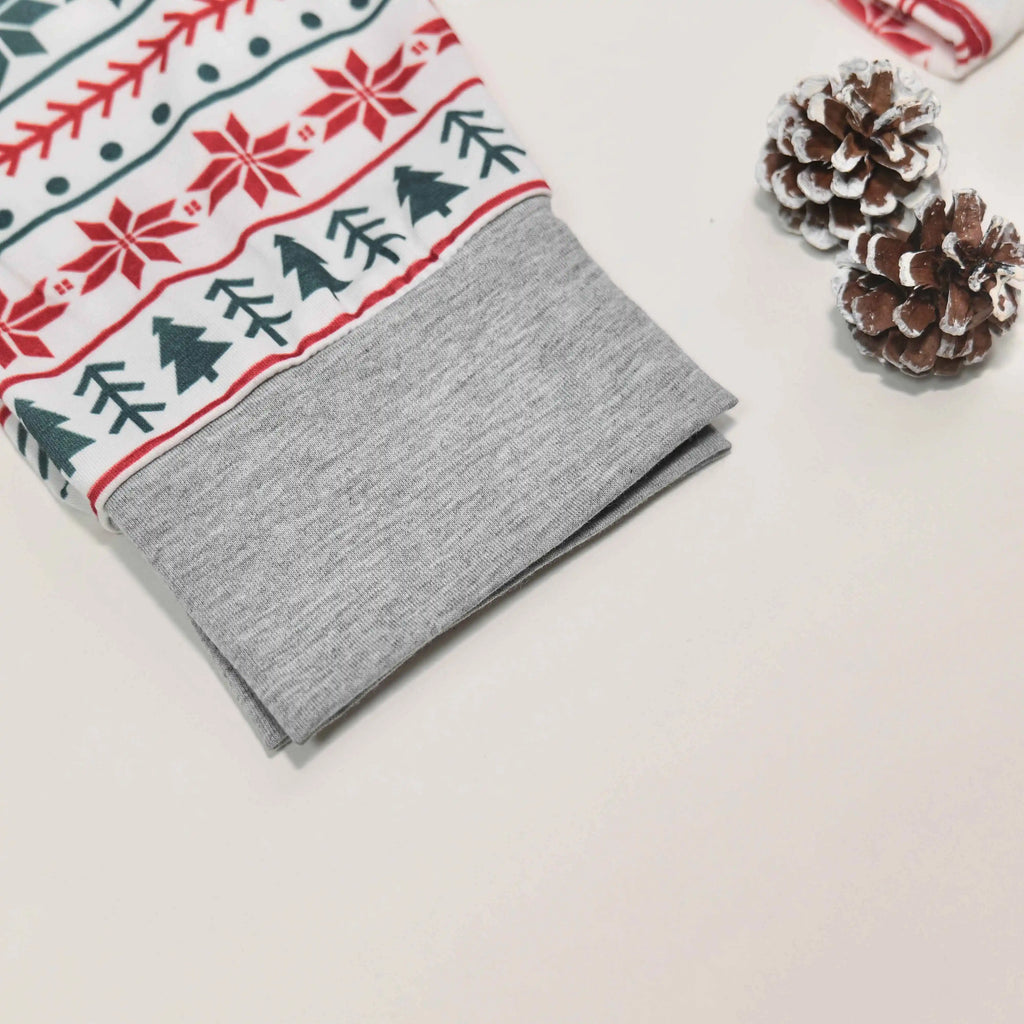 Family Christmas Pajamas Set Allover Print Sleepwear Full Sleeve O Neck 2 Pieces Suit Mom Dad Kids Matching Clothes Xmas Look