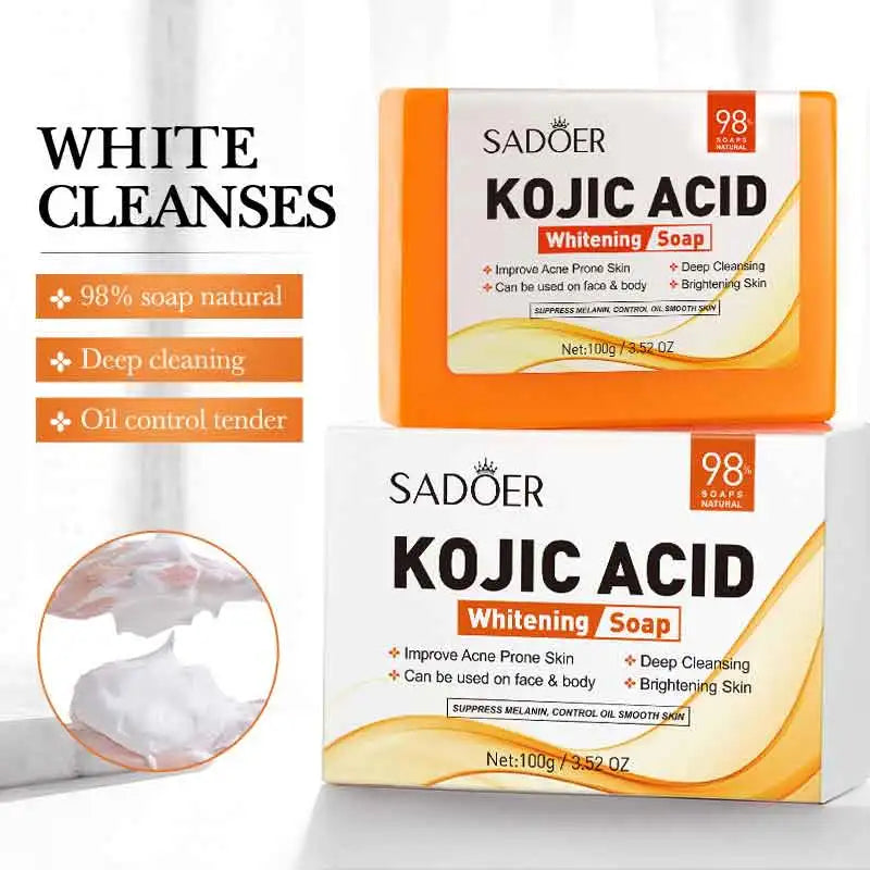 Handmade Whitening Soap Skin Care Deep Cleaning Moisturizing Cleansing Essential Temperate Soap Brighten Skin Kojic Acid Soap