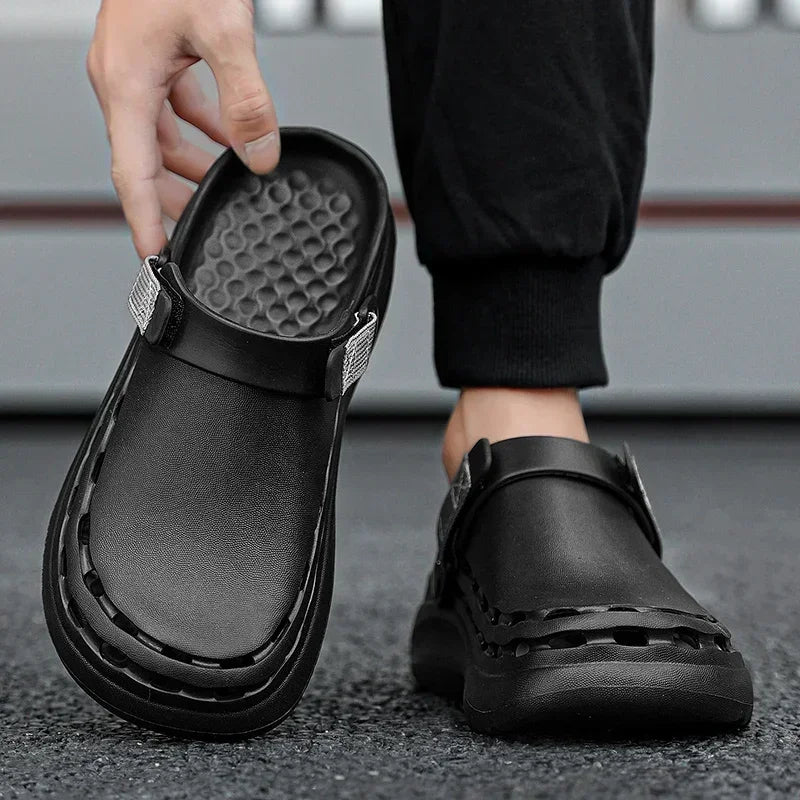 Solid Color Mens Sandals Fashion Trendy Lightweight Outdoor Travel Essentials Beach Shoes Casual Men’s Slippers