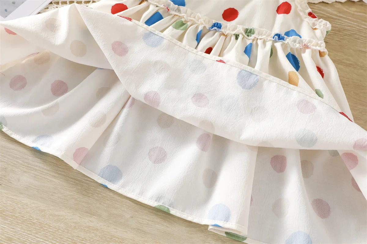 1-3Y Baby Girl's Clothing Baby's Cute and Sweet Dress Summer New Children's Clothing Colorful Polka Dot Camisole Girls' Dress