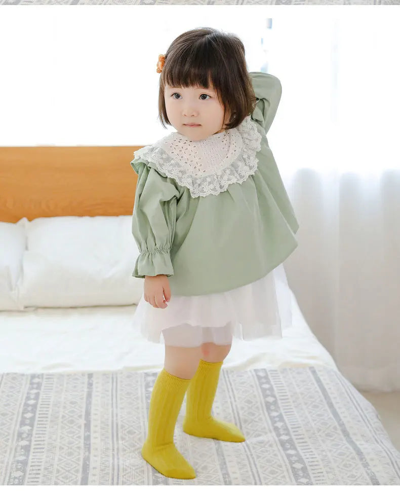 Baby Socks Newborn Kids Infant Girls Boys Knee High Sock Toddler Girl Solid Cotton Stripe Plain Long Sock For 0-3Years Children