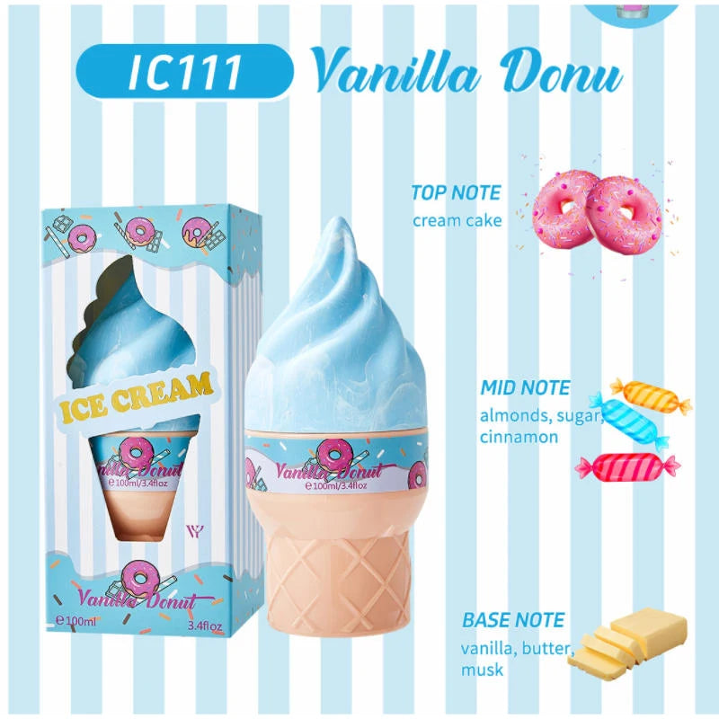 Gourmet Dessert Perfume Spray,Chocolate Cookie/Cotton Candy/Caramel Popcorn Fragrance Mist,Sweet Women Strawberry Vanilla Scent