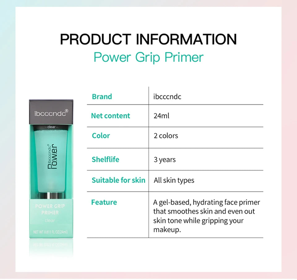 Marie Primer Gel Hidratante 24ml — Base Facial Transparente de Larga Duración para Suavizar la Piel y los Poros