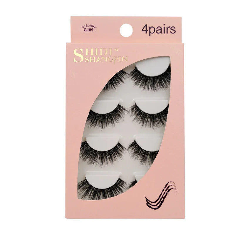 YSDO 3/4 Pairs Eyelashes Natural Long 3d Mink Lashes Faux Cils Hand Made Mink Eyelashes Strip Makeup False Lashes Volume Cilios